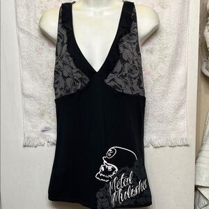 Metal Mulisha Black and Gray Floral Intimate Top